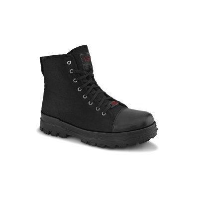 TSF New Arrival Canvas Army Boot With Zip  (Black)